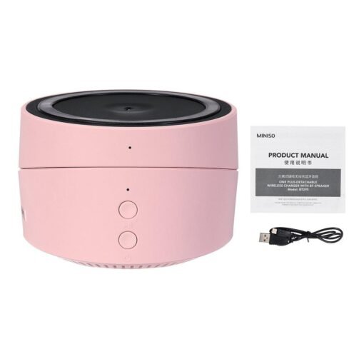 Light Pink Miniso Mini Portable Wireless Bluetooth Speaker 500mAh Handsfree Bass Speaker