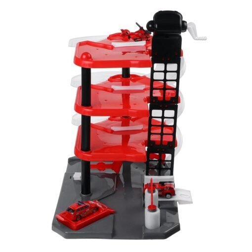 DIY Four-layer Fire Truck Alloy Rail Car Large Track Parking Lot Children's Educational Play House Toys - Toys Ace