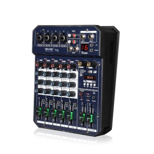 WENYANWEN Mini 4 Channel Mono+1 Stereo Output USB 16 DSP Effects Audio Mixer With Bluetooth