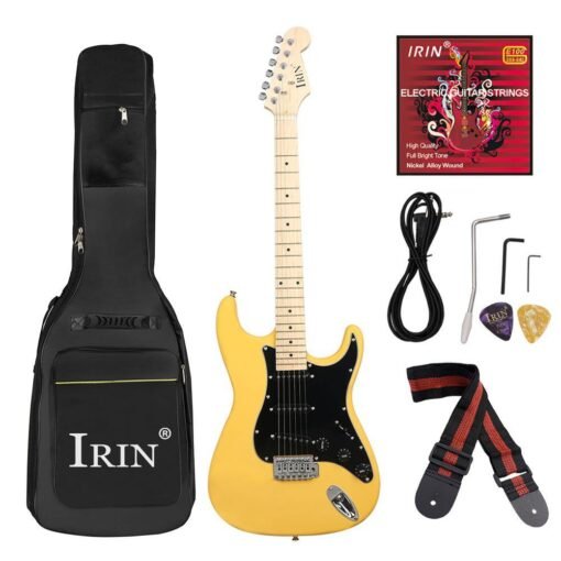 Sandy Brown IRIN 38 Inch Electric Guitar Kit with Guitar Bag,Strings,Rocker,Wrench,Picks,Strap,Cable for Beginner