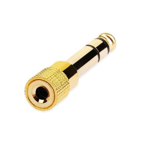 Dark Khaki Gold Plated 6.35mm Male to 3.5mm Female Microphone Audio Convertor