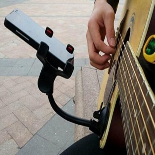 Gray Debbie GS05 Phone Support Holder Stand with Ball-joint 360° Rotation Flexible Pole Suction Cup for Guitar