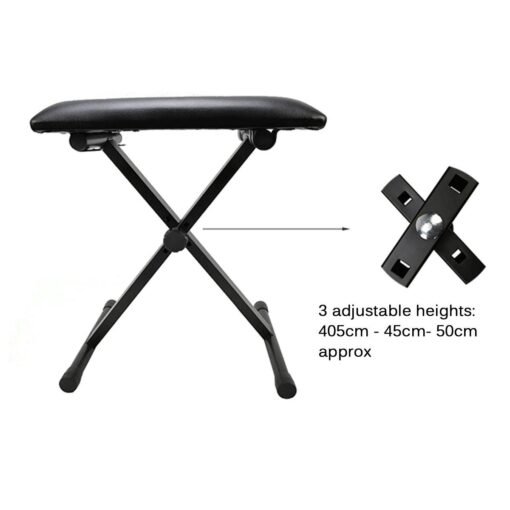Portable Adjustable 3 Way Keyboard Piano Stool Folding Seat Bench Chair