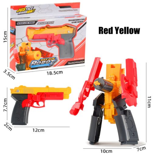 Orange Red Children's Deformation Pistol Robot Toy Puzzle DIY Assembly Toy Christmas Gift