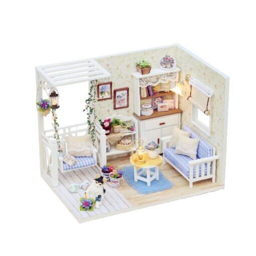 Wooden Multi-style 3D DIY Handmade Assemble Doll House Miniature Kit with Furniture LED Light Education Toy for Kids Gift Collection - Toys Ace