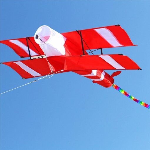 Red Colorful 3D Aircraft Kite With Handle and Line Good Flying Gift
