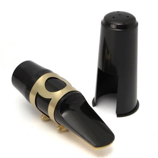 Black Alto Sax Saxophone Mouthpiece with Cap Buckle Reed Patches Pads Cushions