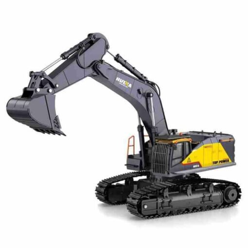 Slate Gray HuiNa 1592 with 2/3 Batteries 1/14 2.4G 22CH RC Excavator Engineering Vehicle Model Alloy Construction Truck