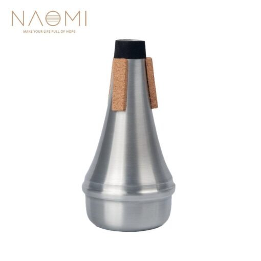 NAOMI Trumpet Mute Aluminum Trumpet Mute Straight Practice Silver Color For Trumpet Woodwind Instrument Accessories