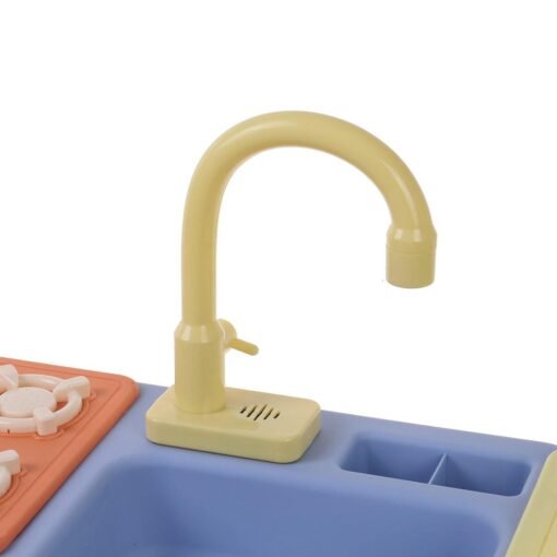 Dark Khaki Children's Kitchen Toy Kid Simulation Spray Water Dinnerware Pretend Play Cooking Table Set Gifts
