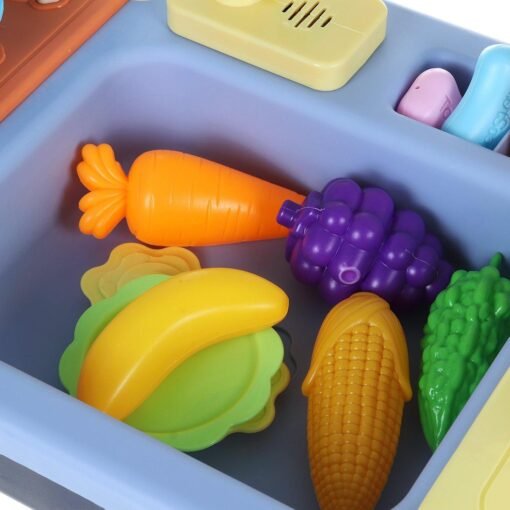 Goldenrod Children's Kitchen Toy Kid Simulation Spray Water Dinnerware Pretend Play Cooking Table Set Gifts