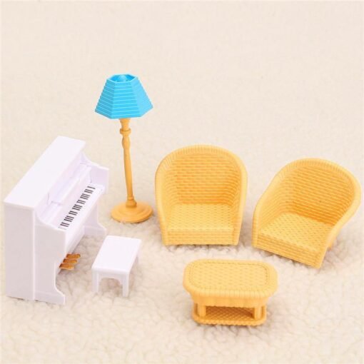 Dollhouse Sofa Piano Table Miniature Furniture Sets For Sylvanian Family Accessories Kids Gift Toys - Toys Ace