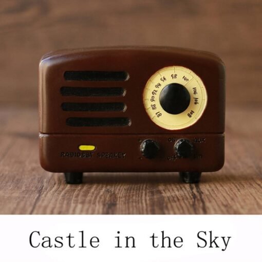 Black DIY Castle In The Sky Hand Cranked Wood Music Box for Christmas Gift