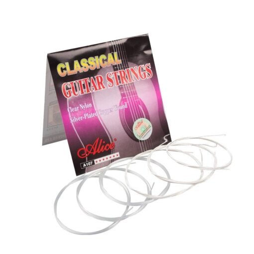 Hot Pink Alices A107-N Clear Nylon Silver Plated Copper Alloy Wound Classical Guitar Strings 1st-6th Strings