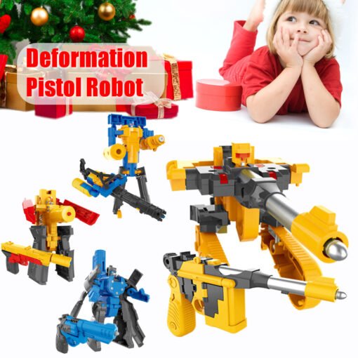 Snow Children's Deformation Pistol Robot Toy Puzzle DIY Assembly Toy Christmas Gift