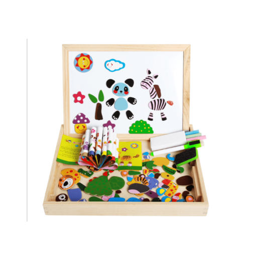 Gold Children's Magnetic Puzzle Double-sided Puzzle Drawing Board Early Childhood Education Indoor toys