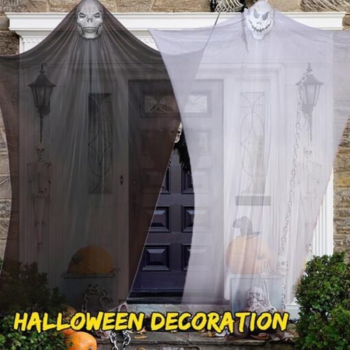 Gray Halloween Ghost Hanging Decorations Scary Creepy Indoor/Outdoor Decor 6.6x10.8ft