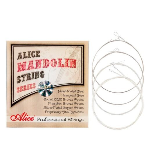 Tan Alices AM08 Mandolin Strings Plated Steel&Silver-Plated Copper Wound Strings 1st-4th 010-034
