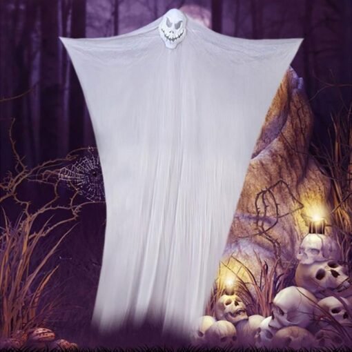 Light Gray Halloween Ghost Hanging Decorations Scary Creepy Indoor/Outdoor Decor 6.6x10.8ft