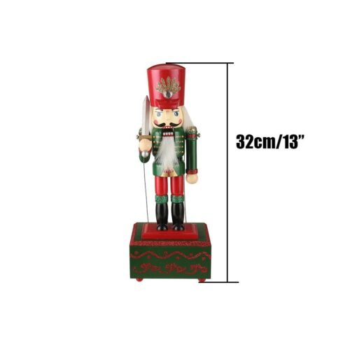 Firebrick Large Wooden Guard Nutcracker Soldier Toys Music Box Xmas Christmas Gift Decor