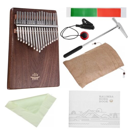Rosy Brown HLURU 17 Key Kalimba Finger Piano Thumb Wood Musical Instrument For Beginner Walnut