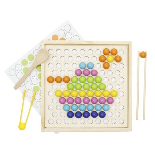 Antique White Clip Beads Math Game Set Wood Toys Kids Hand Brain Chopsticks Training Teaching Tools