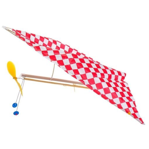 Red ZT Rubber Powered Parasol Glider A012 Aircraft Plane Assembly Model